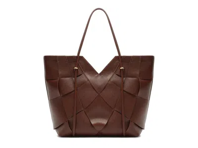 Arezzo Sarah Leather Shopping Tote In Brown