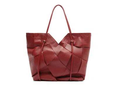 Arezzo Sarah Leather Shopping Tote In Red