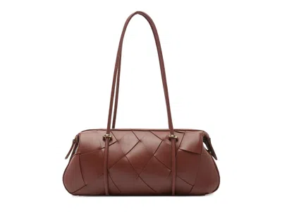 Arezzo Sarah Leather Shoulder Bag In Chocolate