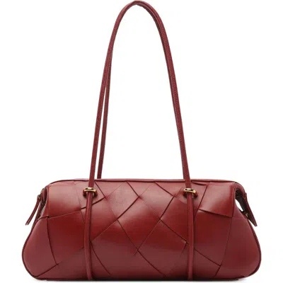 Arezzo Sarah Medium Leather Shoulder Bag In Red