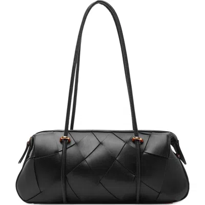 Arezzo Sarah Medium Leather Shoulder Bag In Black
