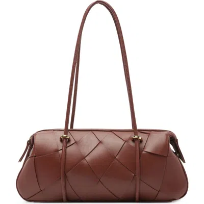 Arezzo Sarah Medium Leather Shoulder Bag In Brown