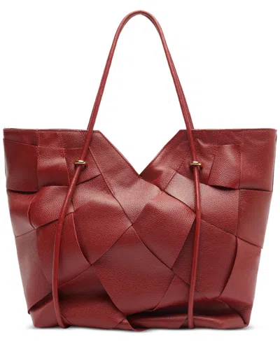 Arezzo Sarah Medium Leather Tote Handbag In Burgundy
