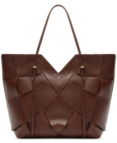 Arezzo Sarah Medium Leather Tote Handbag In Blue