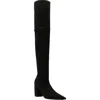 Arezzo Serenity Over The Knee Womens Block Heel Over-the-knee Boots In Black