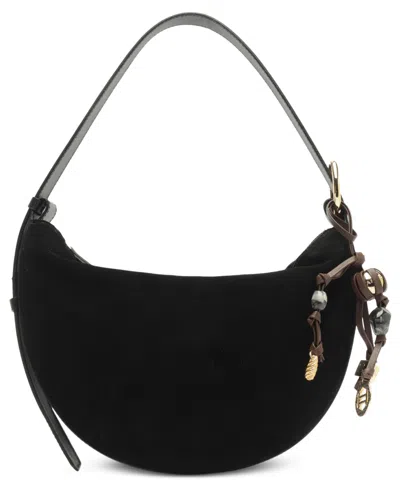 Arezzo Simone Medium Suede Shoulder Handbag In Black