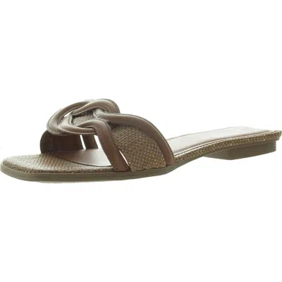 Arezzo Sloane Flat Sandal Womens Criss-cross Manmade Slide Sandals In Multi