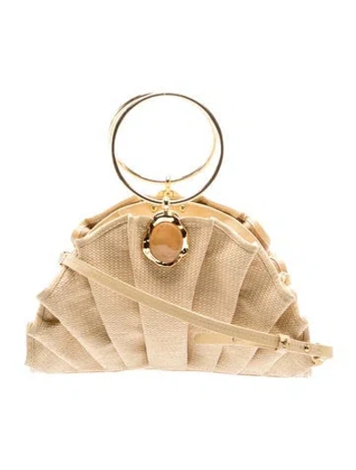 Pre-owned Arezzo Straw Top Handle Bag In Neutrals