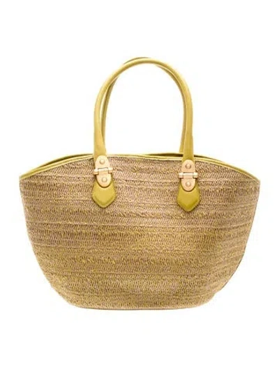 Pre-owned Arezzo Straw Tote In Neutrals