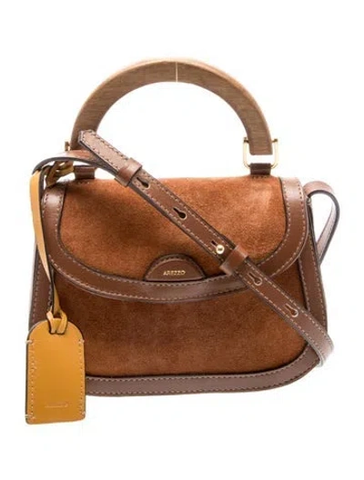 Pre-owned Arezzo Suede Crossbody Bag In Brown