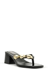 Arezzo Sunny Block Heel Flip Flop In Black