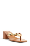 Arezzo Sunny Block Heel Flip Flop In Jungle Nut