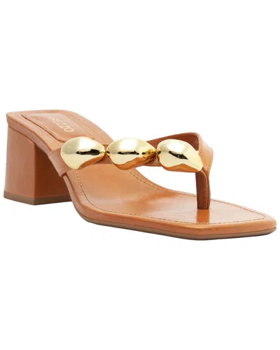 Arezzo Sunny Leather Sandal In Brown