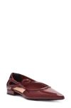 Arezzo Tessa Pointed Toe Flat In Burgundy