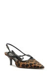Arezzo Tessa Pointed Toe Slingback Pump In Animal Print