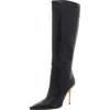 Arezzo The Campaign Womens Zipper Leather Knee-high Boots In Black