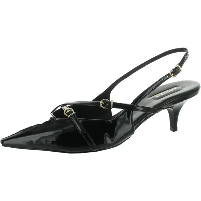 Arezzo Tiffany Womens Patent Strappy Slingback Heels In Black