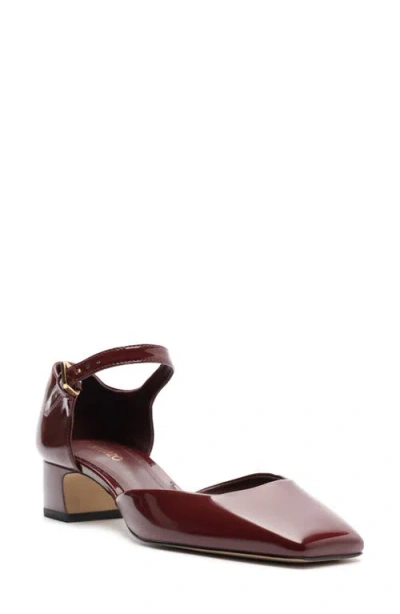 Arezzo Tori Ankle Strap Pump In Burgundy
