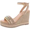 Arezzo Tranca Womens Ankle Strap Rhinestone Platform Sandals In Multi