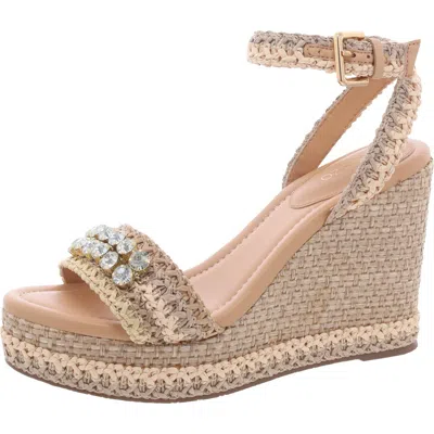 Arezzo Tranca Womens Ankle Strap Rhinestone Platform Sandals In Multi