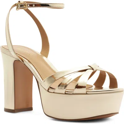 Arezzo Veronica Ankle Strap Platform Sandal In Neutral
