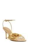 Arezzo Viola High Ankle Strap Sandal In Gold