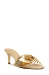 Arezzo Viola Mid Slide Sandal In Gold