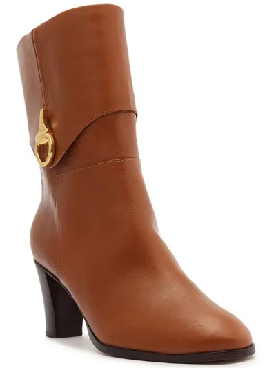 Arezzo Vivian Womens Leather Pull On Mid-calf Boots In Multi