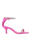 Arezzo Woman Sandals Fuchsia Size 7 Soft Leather In Pink