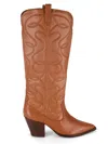Arezzo Women's Abigail Embroidered Knee-high Boots In Brown