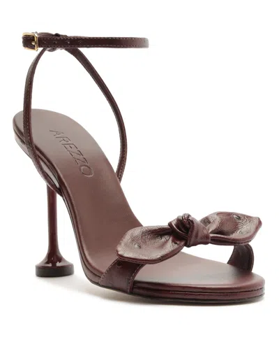 Arezzo Addie Ankle Strap Sandal In Brown
