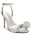 Arezzo Womens Solid Man Made Slingback Heels In Silver