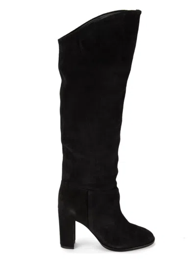Arezzo Women's Amara 90mm Suede Knee-high Boots In Black
