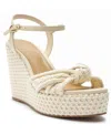 Arezzo Brianna Platform Wedge Sandal In White