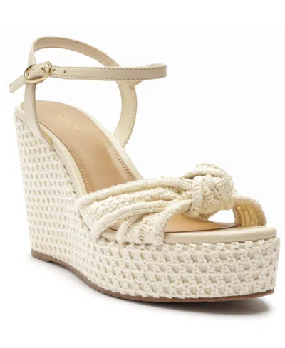 Arezzo Women's Brianna Platform Wedge Sandals In White