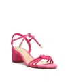 Arezzo Women's Camila Mid Block Heel Sandals In Pink Nubuck