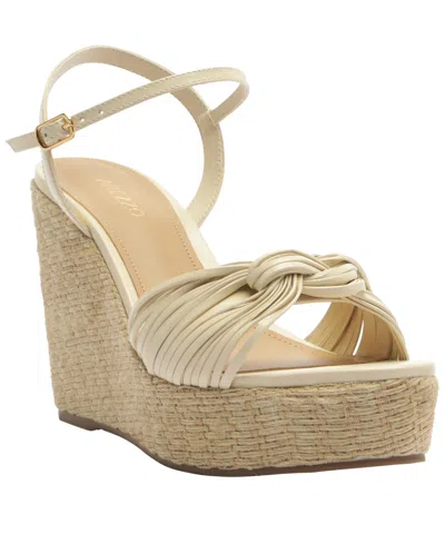 Arezzo Platform Wedge Sandal In Gold