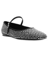 Arezzo Womens Embellished Mary Jane Ballet Flats In Black