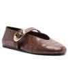 Arezzo Erica Croc Embossed Ballet Flat In Brown