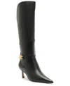 Arezzo Farrah Pointed Toe Knee High Boot In Black