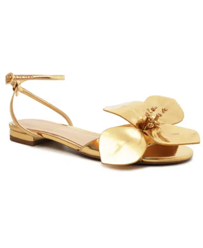 Arezzo Women's Fiori Flat Sandals In Gold