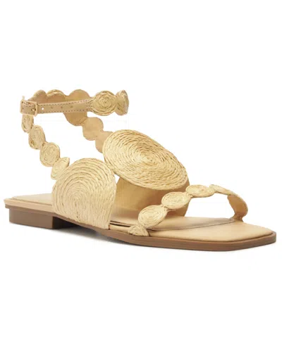 Arezzo Women's Gia Square Toe Flat Sandals In Natural