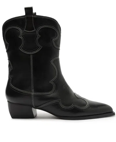 Arezzo Women's Giovanna Low Block Cowboy Booties In Black