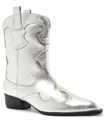 Arezzo Women's Giovanna Low Block Booties In Silver