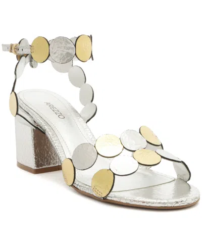 Arezzo Women's Harmony Mid Block Sandals In Silver
