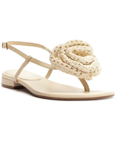 Arezzo Women's Isla Flower Flat Sandals In Panacota