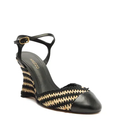 Arezzo Women's Jamie Fabric High Wedge Pumps In Black,multi