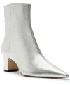 Arezzo Womens Leather Zip Up Ankle Boots In Silver