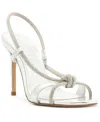 Arezzo Women's Camila Mid Block Heel Sandals In Silver Rhinestone