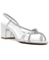 Arezzo Women's Leila Mid-block Sandals In Silver Rhinestone